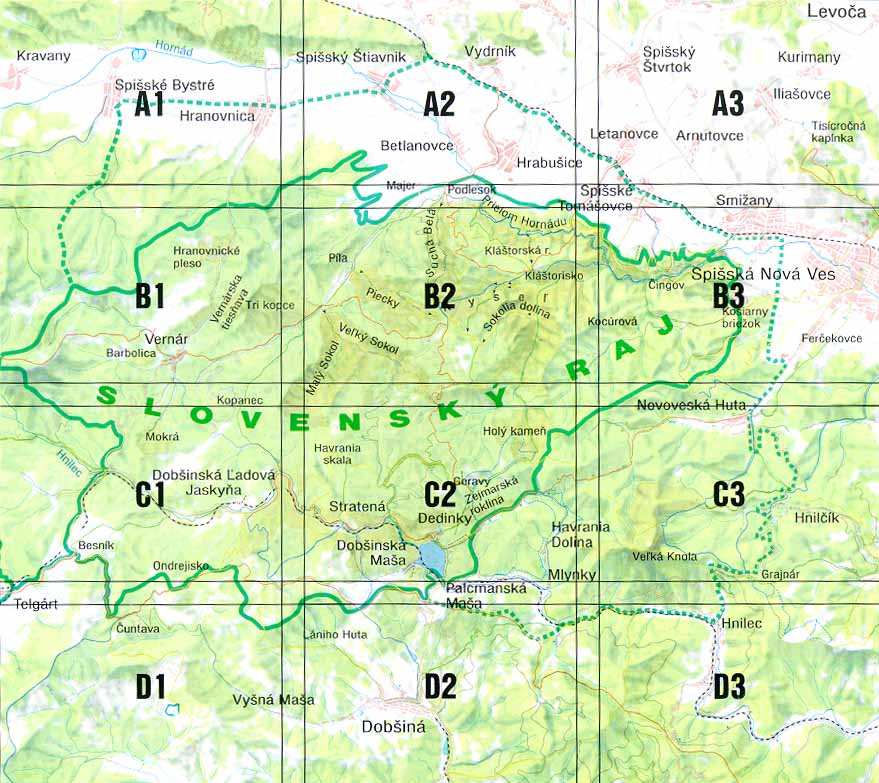 Landkarte d. Slowakischen Paradies